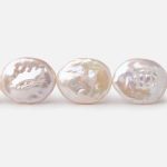 15x13-17x14mm Rosé White Oval Freshwater Pearls 16 inch 23 Beads