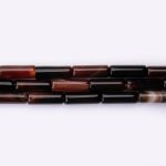 Black and Red Agate Natural Stone 4×13mm Cylinder Polished