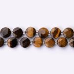 Tiger Eye Natural Stone 10mm Lentil Sparkling Faceted