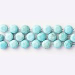 Turquoise Tibetan Stone 10mm Lentil Sparkling Faceted