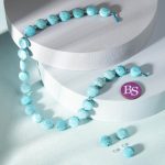 Turquoise Tibetan Stone 10mm Lentil Sparkling Faceted - Image 2