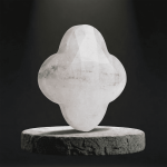 White Quartz Natural Stone 13mm Van Cleef Sparkling Faceted Single Piece - Image 2