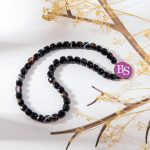 Black Banded Agate Natural Stone 7mm Cube Sparkling Faceted - Image 2