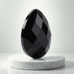 Onyx Natural Stone 14×18mm Teardrop Sparkling Faceted Single Piece - Image 2