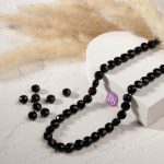 Onyx Natural Stone 8mm Lentil Sparkling Faceted - Image 2