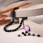 Black Banded Agate Natural Stone 8mm Lentil Sparkling Faceted - Image 2