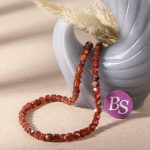 Brown Garnet Natural Stone 4mm Cube Sparkling Faceted - Image 2