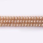 Shiny Beige Czech Crystal 5×6mm Lentil Faceted