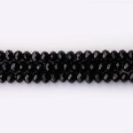 Matte Black Czech Crystal 4×6mm Lentil  Faceted