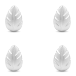 White Natural Carved Leaf Shell Side Hole Charm - 8×12mm - Image 2