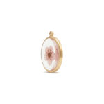 Pink Dried Natural Flower Resin Charm - 16×18mm 18K Gold Plated - Image 2
