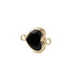 Black Heart Crystal Connector - 9×15mm 18K Gold Plated - Image 2