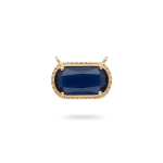 Blue Rectangle Crystal Double Loop Pendant  - 10×17mm 18K Gold Plated