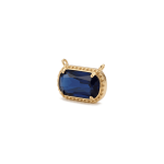 Blue Rectangle Crystal Double Loop Pendant  - 10×17mm 18K Gold Plated - Image 2