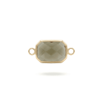 Green Octagon Crystal Connector - 11×22mm 18K Gold Plated