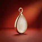 White Teardrop Crystal Charm - 11×18mm 18K Glod Plated - Image 2