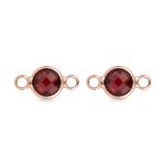 Red Circle Crystal Connector - 6×12mm 18K Gold Plated