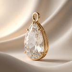 White Teardrop Crystal Charm - 12×19mm 18K Glod Plated - Image 2