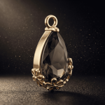 Flower Smoky Drop Crystal Charm - 9×16mm 18K Gold Plated - Image 2