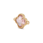 Pink Van Cleef Crystal Connector - 16×21mm 18K Glod Plated - Image 2