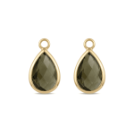Green Teardrop Crystal Charm - 9×16mm 18K Glod Plated