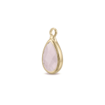 Pink Teardrop Crystal Charm - 9×16mm 18K Glod Plated - Image 2