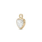 White Heart Crystal Charm - 7×9mm 18K Gold Plated - Image 2