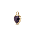 Violet Heart Crystal Charm - 7×9mm 18K Gold Plated - Image 2
