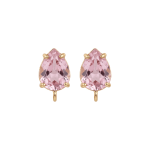 Pink Teardrop Crystal Earring Stud Connector - 8×15mm 18K Gold Plated - Image 2