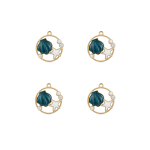 Blue|White Dreamy Beach Enamel Charm - 25×28mm 18K Gold Plated