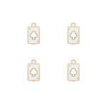 White Lucky Ace Enamel Charm - 11×18mm Gold Plated