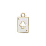 White Lucky Ace Enamel Charm - 11×18mm Gold Plated - Image 2