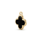 Black Van Cleef Enamel Charm - 13×15mm Gold Plated - Image 2