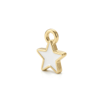 White Minimal Star Enamel Charm - 7×9mm Gold Plated - Image 2
