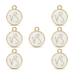 White Capricorn Zodiac Sign Enamel Charm - 12×15mm Gold Plated - Image 2