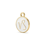White Capricorn Zodiac Sign Enamel Charm - 12×15mm Gold Plated - Image 3