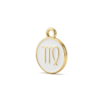 White Virgo Zodiac Sign Enamel Charm - 12×15mm Gold Plated - Image 3