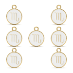 White Scorpio Zodiac Sign Enamel Charm - 12×15mm Gold Plated - Image 2