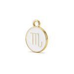 White Scorpio Zodiac Sign Enamel Charm - 12×15mm Gold Plated - Image 3