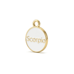 White Scorpio Zodiac Sign Enamel Charm - 12×15mm Gold Plated - Image 4