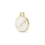 White Sagittarius Zodiac Sign Enamel Charm - 12×15mm Gold Plated - Image 3