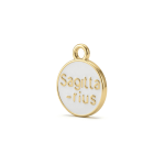 White Sagittarius Zodiac Sign Enamel Charm - 12×15mm Gold Plated - Image 4