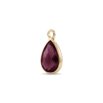 Violet Teardrop Crystal Charm - 8×14mm 18K Gold Plated - Image 2