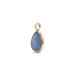 Blue Teardrop Crystal Charm - 7×12mm 18K Gold Plated - Image 2