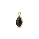Black Teardrop Crystal Charm - 7×12mm 18K Gold Plated - Image 2