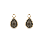 Green Teardrop Crystal Charm - 7×12mm 18K Gold Plated