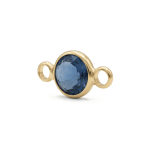 Blue Circle Crystal Connector - 6×12mm 18K Gold Plated - Image 2