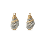 Grey Gold Edge Natural Spiral Shell Charm - 14×24mm