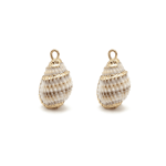 Cream Gold Edge Natural Spiral Shell Charm - 11×19mm