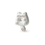 White Cat Donut Enamel Jewelry Beads - 14×18mm
